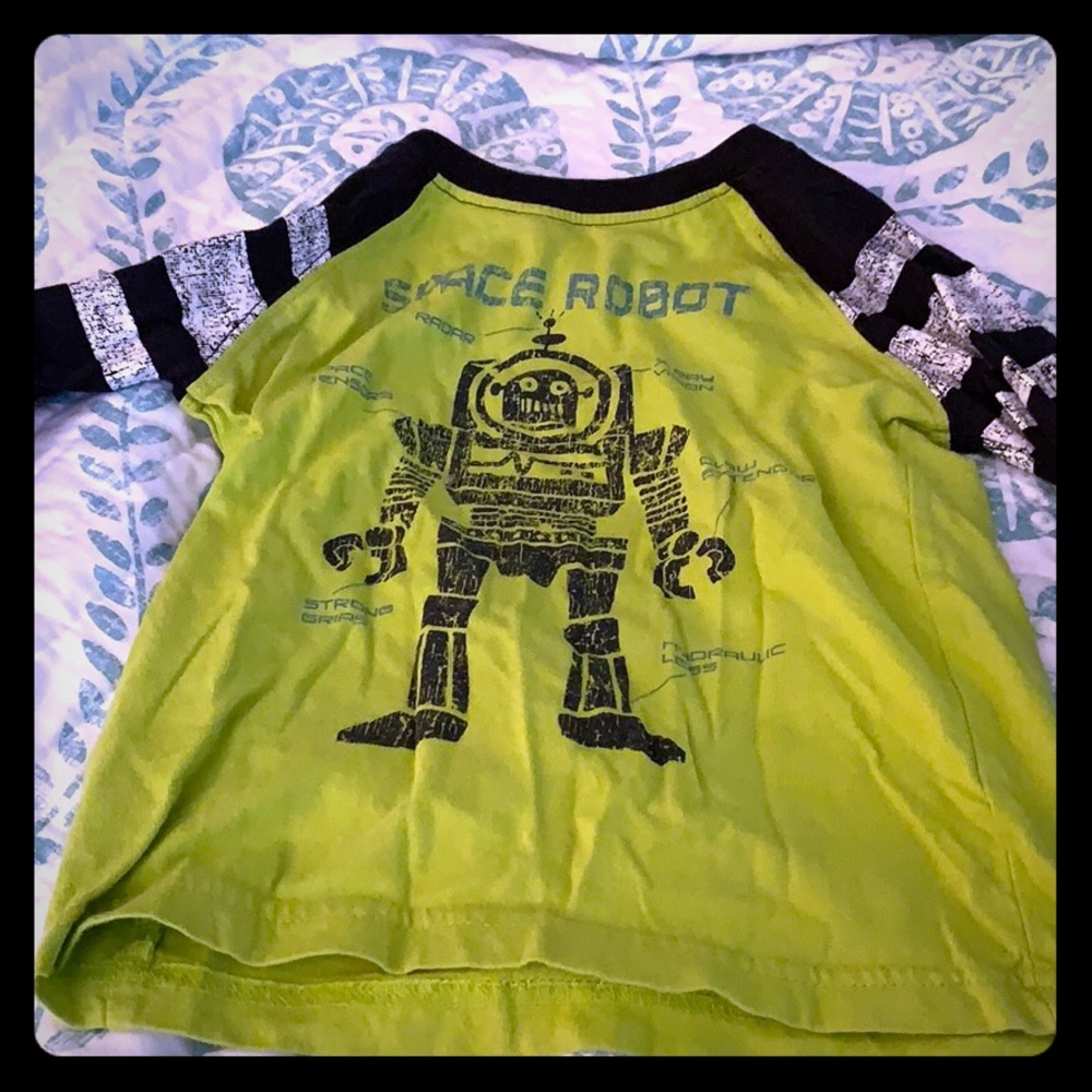 Boys Green Robot Shirt